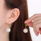 Round Oval Pearl Earrings [304 Stainless Steel]