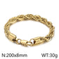 Rope Chain Bracelet [304 Stainless Steel 18K Gold Plated]