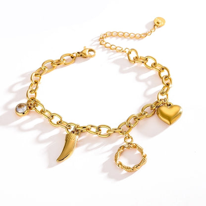 Heart Knife Bracelet [304 Stainless Steel,18K Gold Plated]