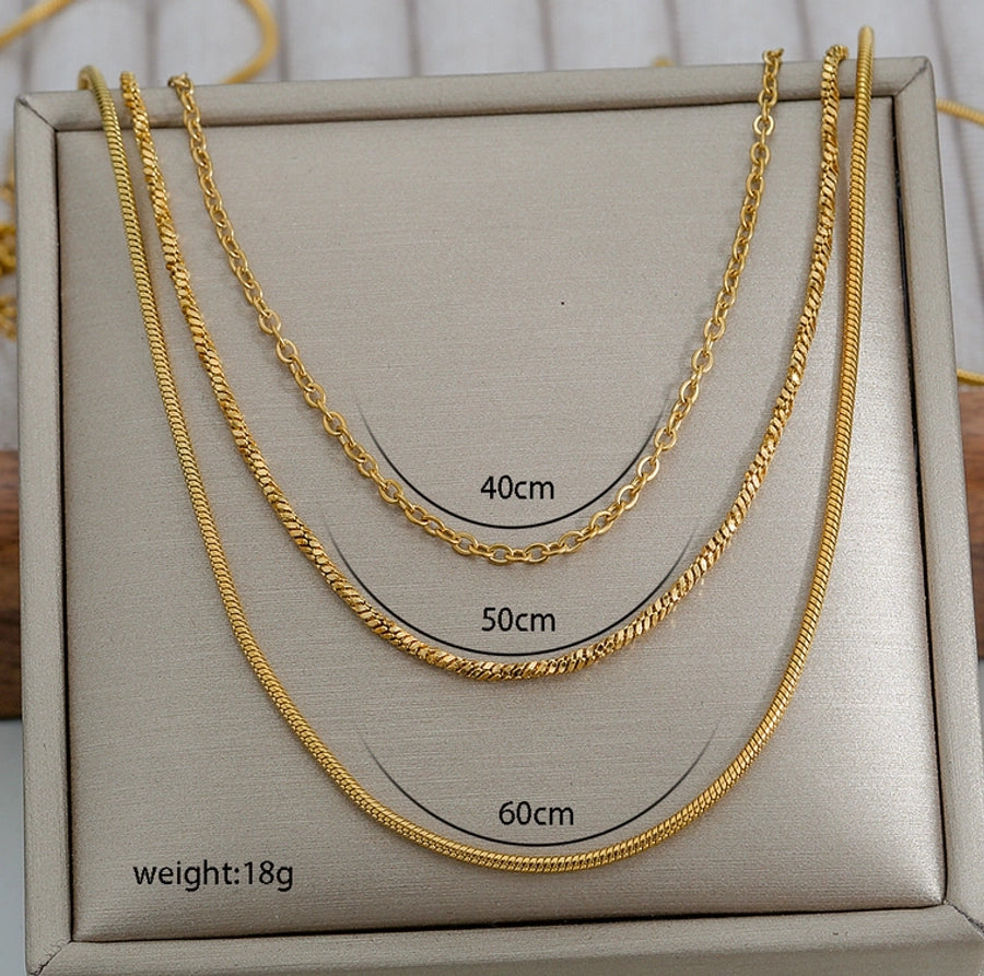 Triple Layered Necklaces [304 Stainless Steel]