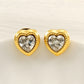 Heart Shape Artificial Rhinestones Earrings [304 Stainless Steel, 18K Gold Plated]