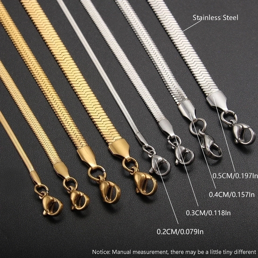 Solid Color Snake Chain Necklace [304 Stainless Steel]