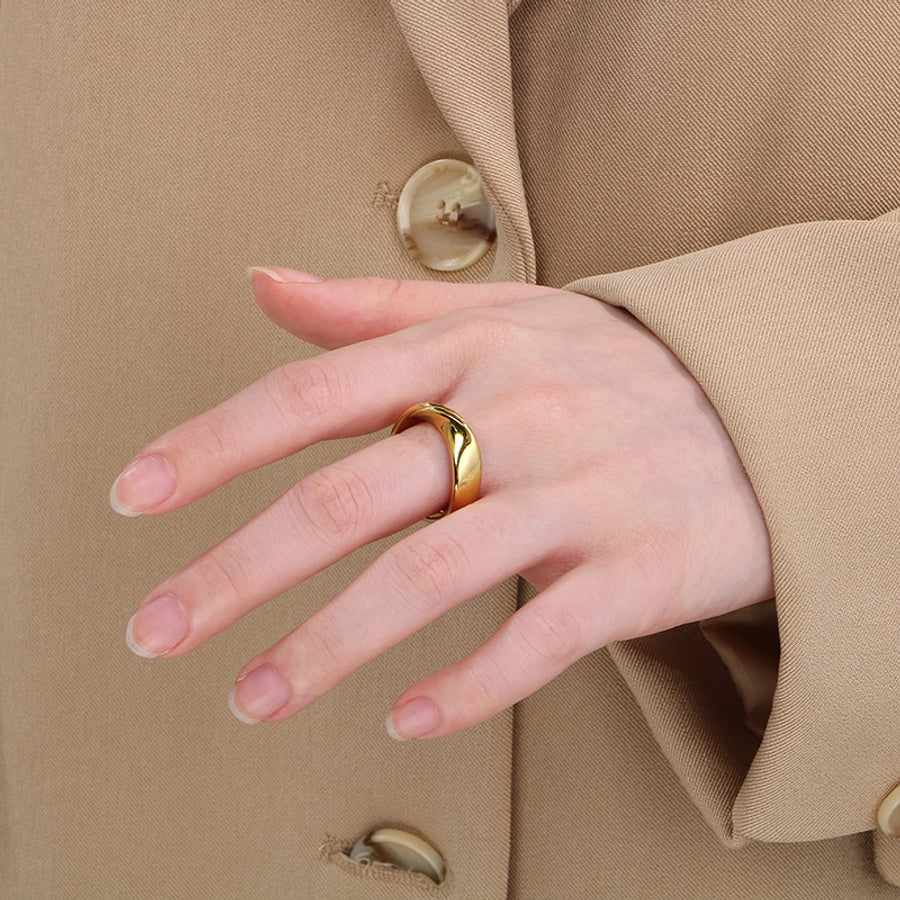 Simple Style Geometric Ring [304 Stainless Steel, 18K Gold Plated]