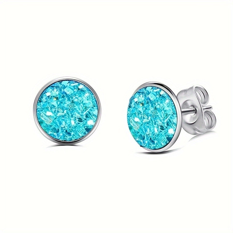 Colored Acrylic Stud Earrings [304 Stainless Steel]