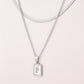 Silver Casual Simple Style Letter Rectangle Necklace [304 Stainless Steel]