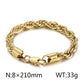 Rope Chain Bracelet [304 Stainless Steel 18K Gold Plated]