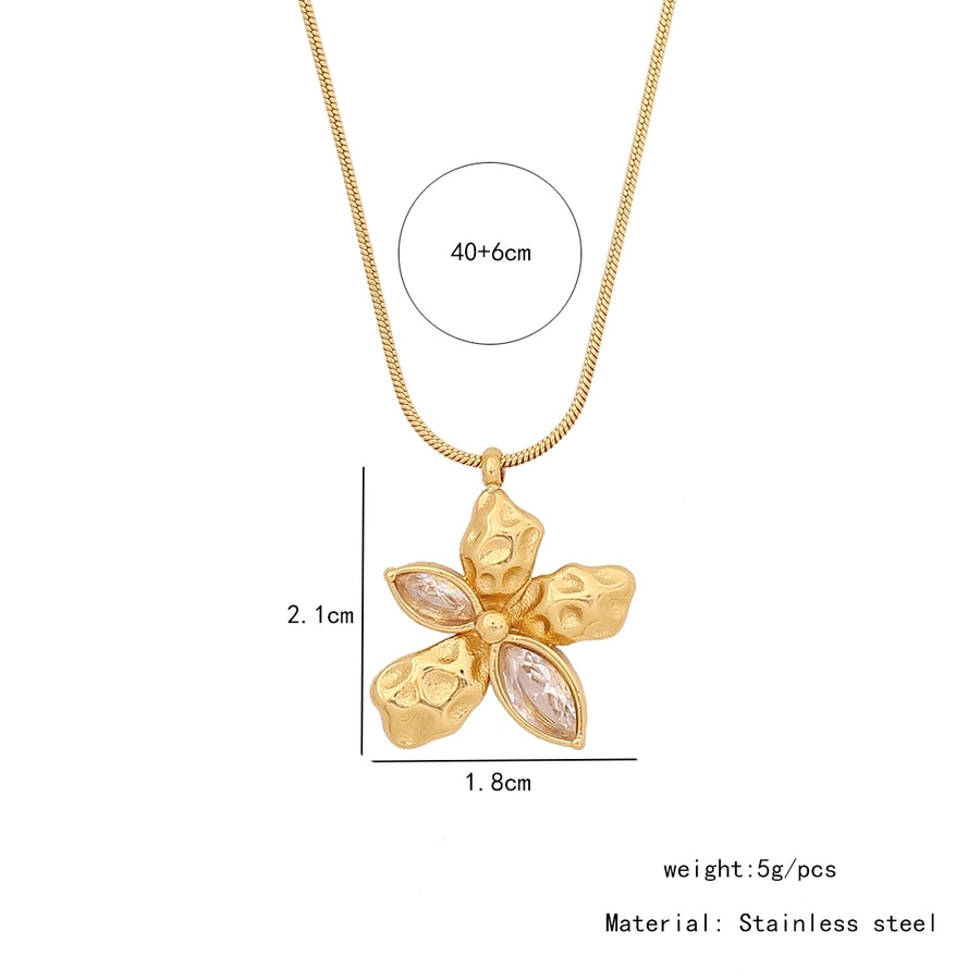 Gioielli in stile Ig Compito geometrico farfalla 304 in acciaio inossidabile zircone da 18k dollari intali oro