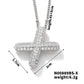 Three-dimensional Letter Zircon Pendant Necklace [304 Stainless Steel,Copper]