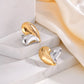 Duo Tone Heart Shape Earrings [201 Stainless Steel,18K Gold Plated]