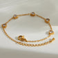 Heart Shape  Zircon Bracelet/Jewelry Set [304 Stainless Steel, 18K Gold Plated]