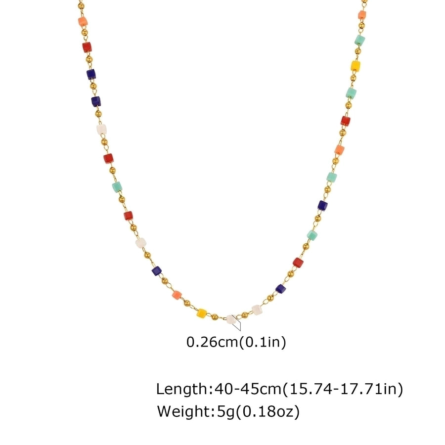 Colorful Beads Necklace/Bracelets [201 Stainless Steel]