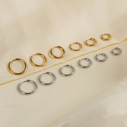 Small Hoop Earrings [304 Stainless Steel,18K Gold Plated]