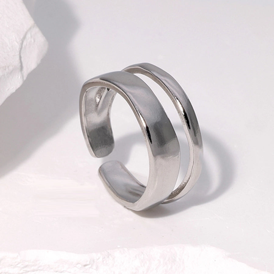 Double Line Open Ring [Stainless Steel]