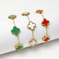 Four Leaf Clover  Bracelets [304 Stainless Steel, 18K Gold Plated]