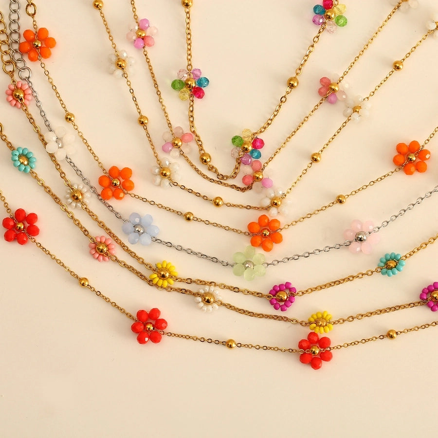 Colorful Flower Anklet [304 Stainless Steel]