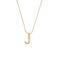 Letter Pearl Necklace [304 Stainless Steel,18K Gold Plated]