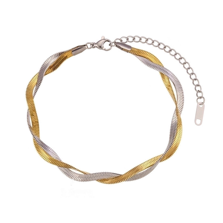 Braided Snake Chain Bracelets [304 Stainless Steel,18K Gold Plated]