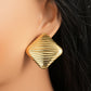 Rhombus Lines Earrings [304 Stainless Steel,18K Gold Plated]