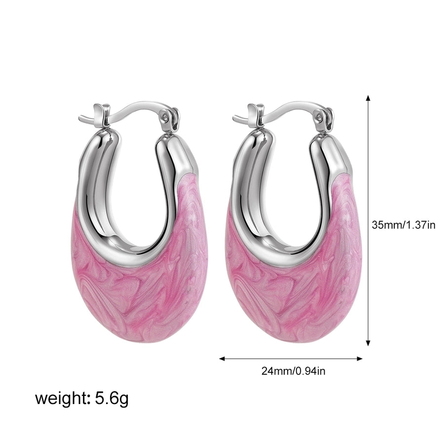 Retro Oval Earrings [201 Stainless Steel]