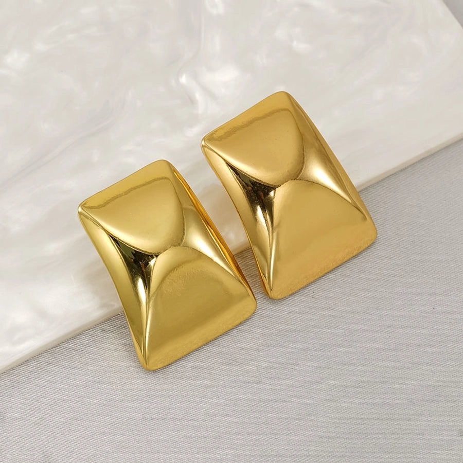 Square Earrings [304 Stainless Steel,18K Gold Plated]