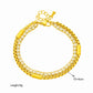 Round Rhinestones Layered Bracelet [304 Stainless Steel,18K Gold Plated]