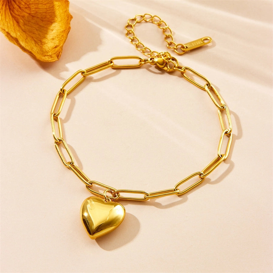 Various Heart Shape Chain Bracelets [Stainless Steel]