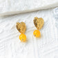 Round Beaded Heart Earrings [304 Stainless Steel, 14K Gold Plated]