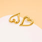 Heart Shape Hollow Earrings [304,316 Stainless Steel, 18K Gold Plated]