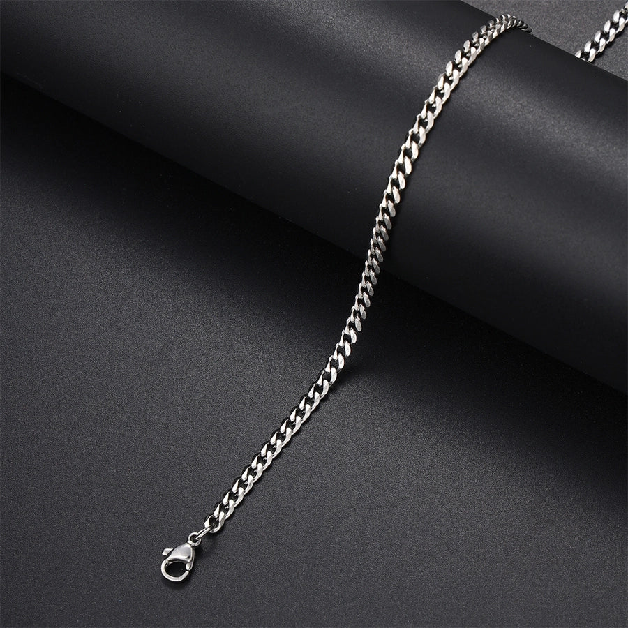 Silver Curb Chain Anklet [304 Stainless Steel]