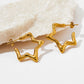 Star Earrings [304 Stainless Steel,16K Gold Plated]