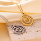 Spiral Necklace [304 Stainless Steel,18K Gold Plated]