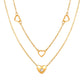 Heart Shape Hollow Double Layer Necklace [304 Stainless Steel,18K Gold Plated]