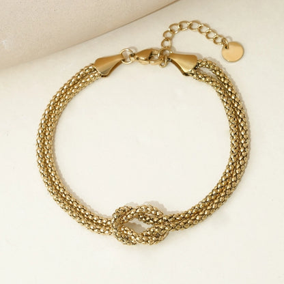 Box Chain Knot Bracelet/Necklace [304 Stainless Steel, 14K Gold Plated]