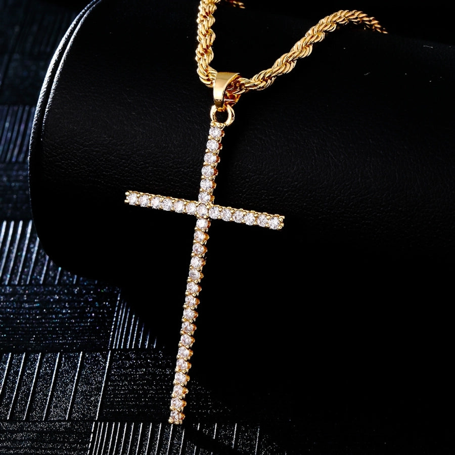 Rhinestone Cyrcon Cross [304 Stal nierdzewna, miedź]