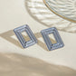 Silver Rectangle Stripes Earrings [304 Stainless Steel]