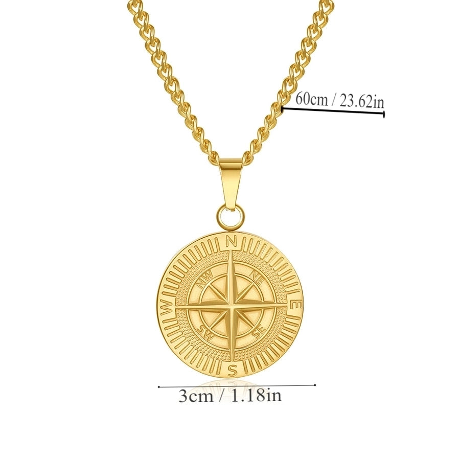 Compass Pendant Necklace [304 Stainless Steel]