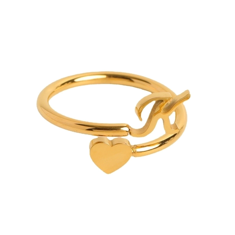 Letter Heart Ring [304 acero inoxidable]