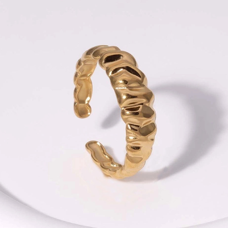 Pleated Ring [304 Stainless Steel 18K Gold Plated]