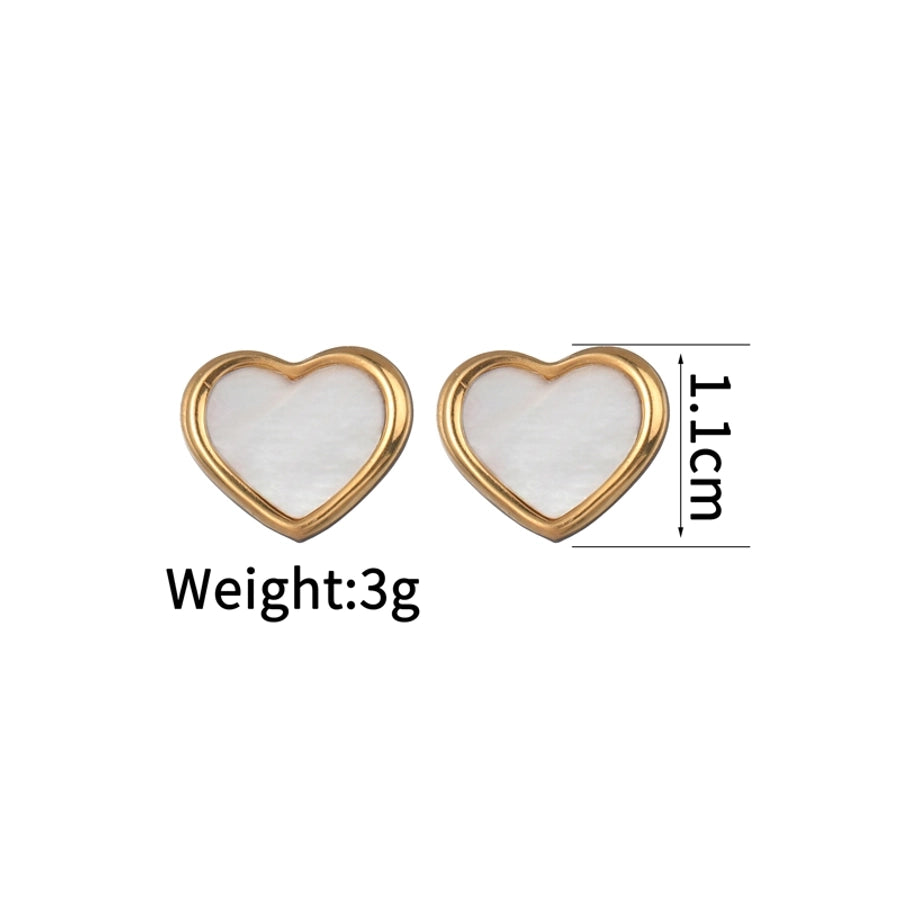 Mix Heart Zircon Designs Earrings [304 Stainless Steel,18K Gold Plated]