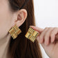 Big Square Earrings [304 Stainless Steel, 18K Gold Plated]