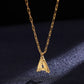 Jewelry Preppy Style Solid Color Shiny Letter 304 Stainless Steel Pendant Necklace