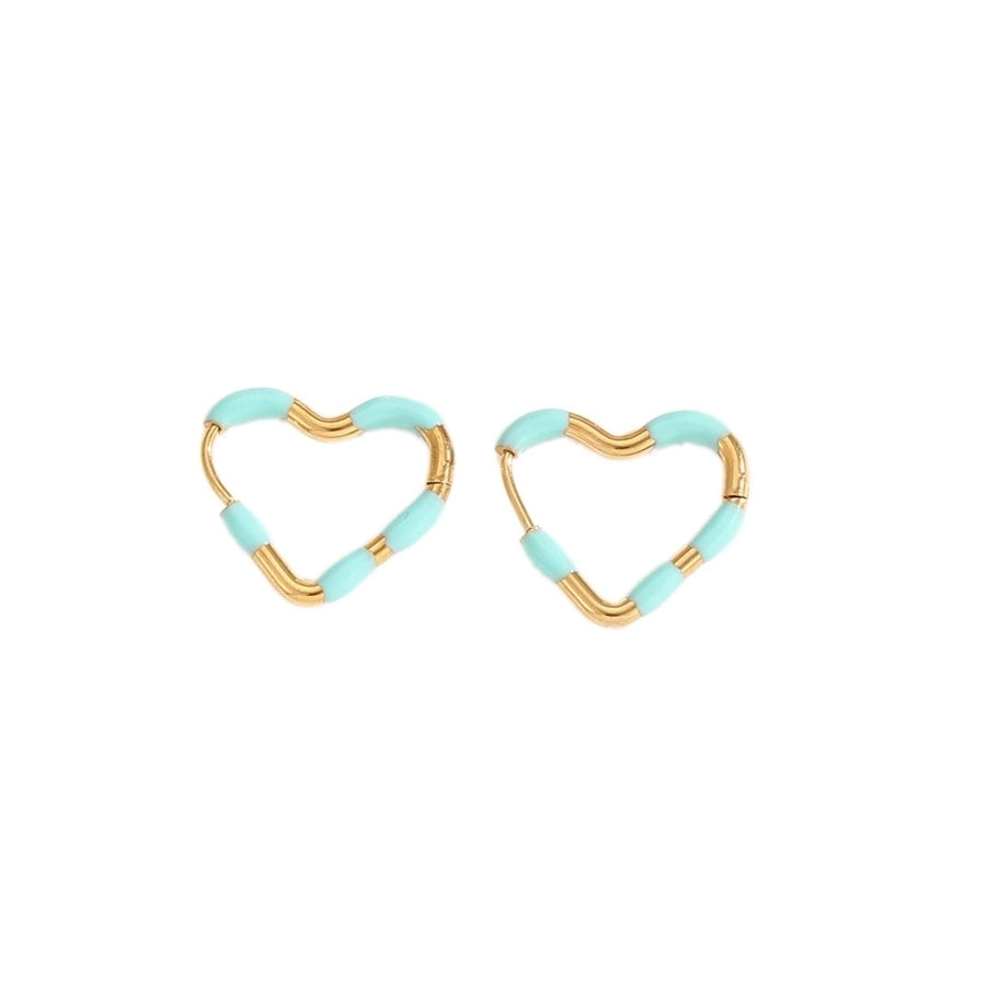 Heart Shape Epoxy Earrings [304 Stainless Steel]