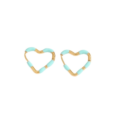 Heart Shape Epoxy Earrings [304 Stainless Steel]