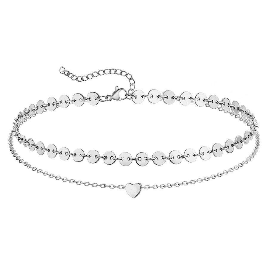 Double Chain Mix Anklet [Stainless Steel]