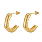 Half Small Hoop Earrings [316 Stainless Steel,18K Gold Plated]