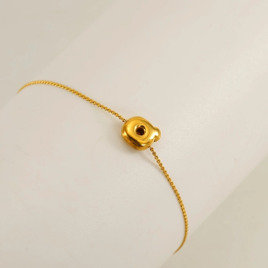 Pulseira de letra de estilo simples [304 aço inoxidável, peito de ouro de 18k]