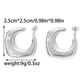 C Shape Moon Twist Placing Boucles d'oreilles [304 en acier inoxydable, 14 carats en or]