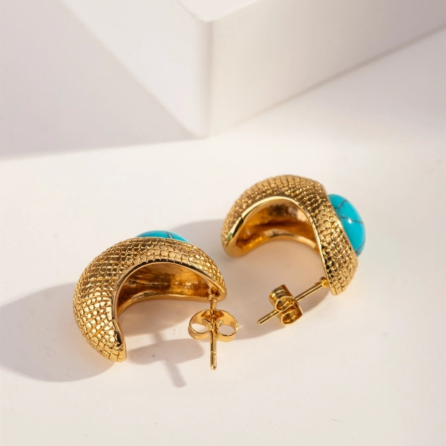 Vintage Turquoise Earrings [304 Stainless Steel,18K Gold Plated]