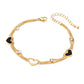 Artificial Diamond Shell Bracelets [304 Stainless Steel, 18K Gold Plated]