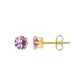 Round Colored Rhinestone Stud Earrings [304 Stainless Steel,18K Gold Plated]